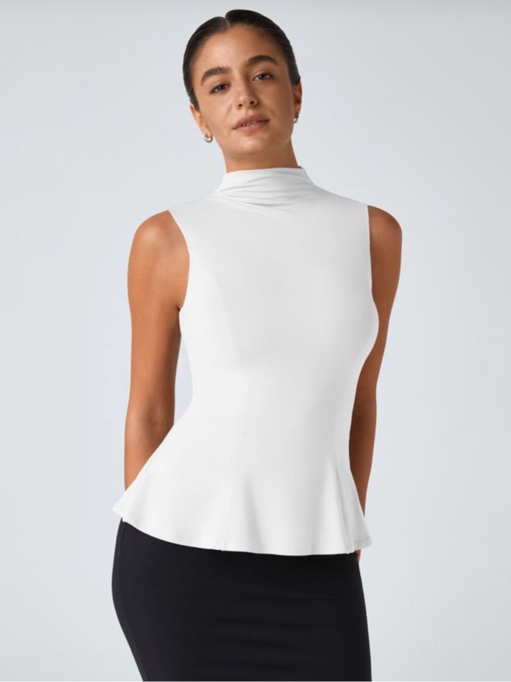 Halara Funnel Neck Peplum Work Tank Top